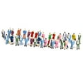 thumbnail image 1 of Set 50pcs Hand Painted Model Train Figures-People Passengers Scale HO (1 to 87), 1 of 6