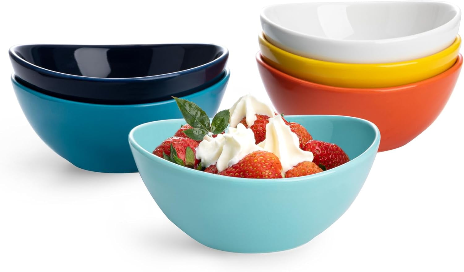 Domensi 18-Piece 8 Oz Porcelain Dessert Bowls – Perfect For Ice Cream, Soup, Salads & More – Microwave & Dishwasher Safe