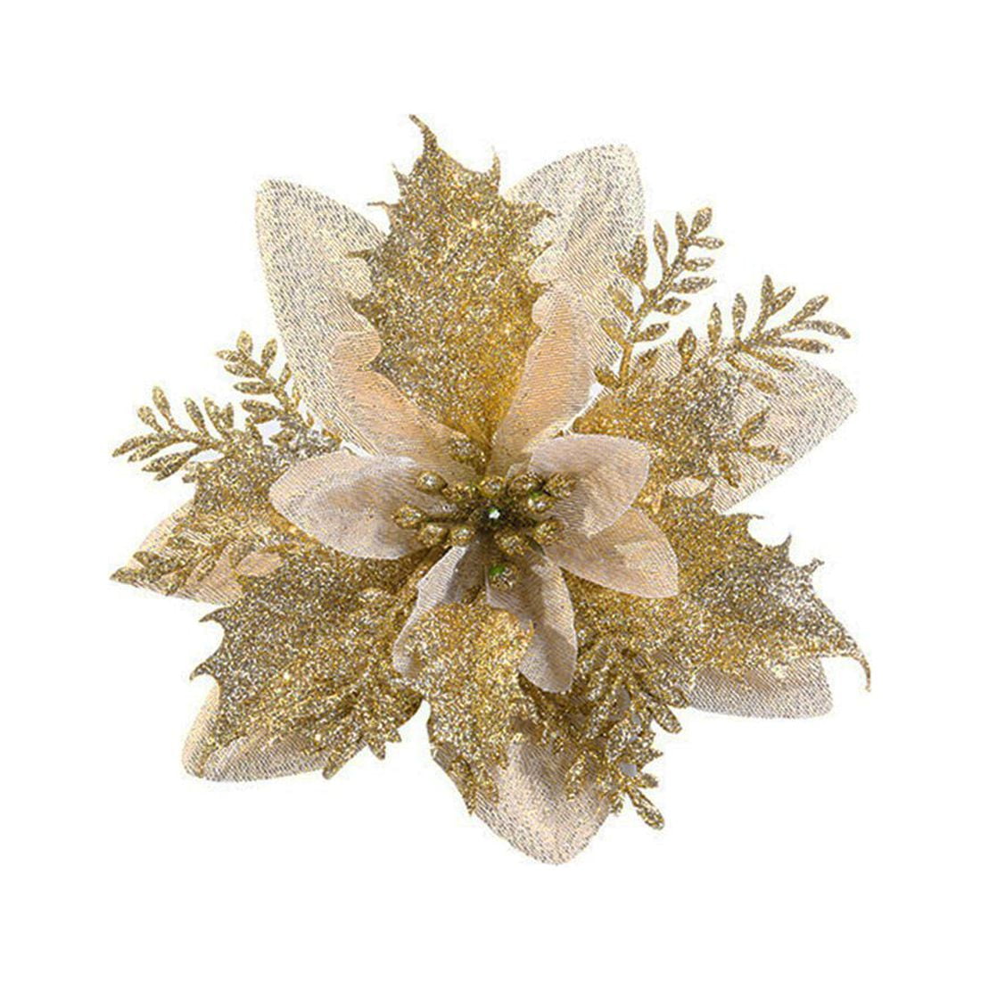 Set of 6/8/10pcs Christmas Simulation Flower,Flowers for Xmas Tree