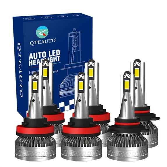 Set 6 9005/HB3/H10 H8/H9/H11 LED Bulb Super Bright High Beam Low Beam Fog Light 140W, Voltage 12V, Color Temperature 6000K, 30,000 hours, Waterproof rate IP68, -15c~105c For 2012-2017 Mazda 5