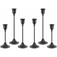 thumbnail image 1 of Set of 6 Black Candle Holders for Taper, Vintage Candlestick Holder Decorative Metal Candle Sticks Home Decor Centerpieces for Table Mantel Festive Decorations, 1 of 6