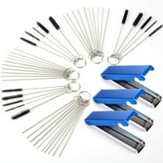 Set of 6 Carburetors Carbon Dirt Jet Remove Cleaner, 39 Pieces Wire Torch Tip Cleaner Tool, 30 Pieces Needles and 15 Pieces Brushes Cleaning Tool Kit for Motorcycle Welder Carb Spray Gun Cleaner
