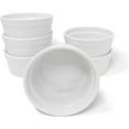 Set of 6 Ceramic Ramekins NonToxic White Porcelain Custard Cups, 4