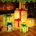 Set of 6 Christmas Lighted Gift Boxes LED Present Boxes Decoration, Pre