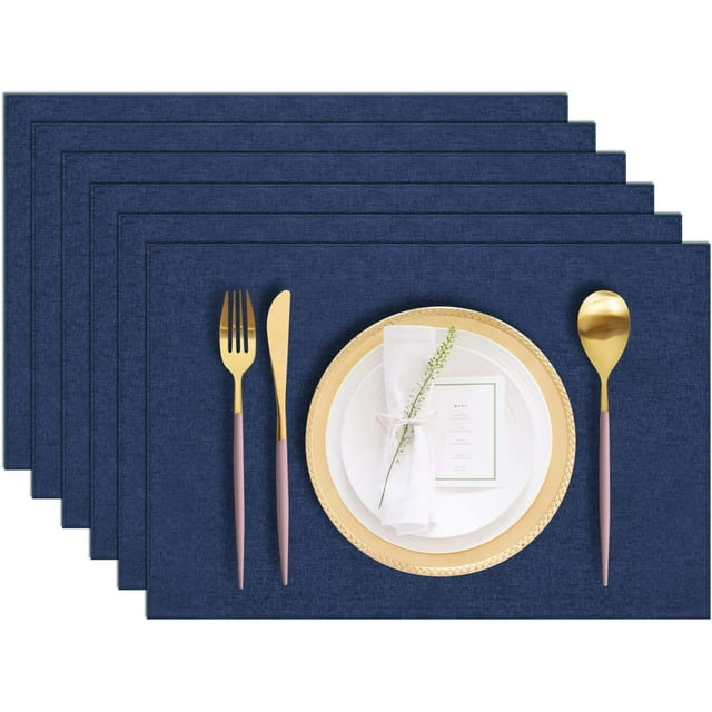 Set of 6 Cloth Placemats Machine Washable & Heat Resistant, Cotton