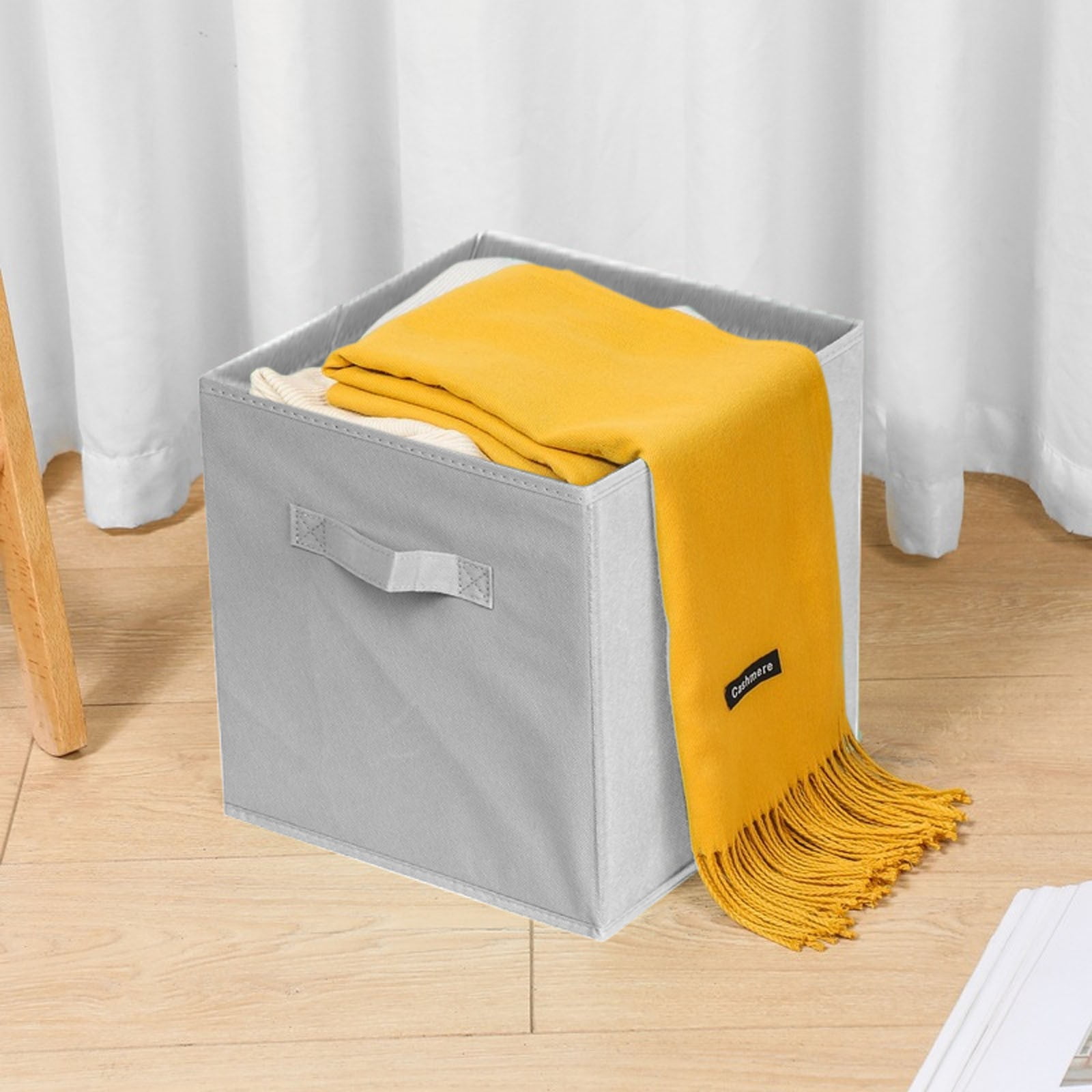 Set of 6 Collapsible Fabric Cube Storage Bins 11 45 Gallon Storage Bins