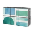 thumbnail image 1 of Set of 6 Collapsible Oxford Fabric Storage Cubes with Handles, Foldable Closet Organizer Bins for Clothes, Toys, Shelves, Home & Kitchen Blue Green Abstract, 1 of 7