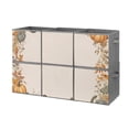 thumbnail image 1 of Set of 6 Collapsible Oxford Fabric Storage Cubes with Handles, Foldable Closet Organizer Bins for Clothes, Toys, Shelves, Home & Kitchen Cozy Thanksgiving, 1 of 7