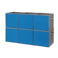 thumbnail image 1 of Set of 6 Collapsible Oxford Fabric Storage Cubes with Handles, Foldable Closet Organizer Bins for Clothes, Toys, Shelves, Home & Kitchen Honolulu Blue, 1 of 7