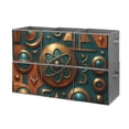 thumbnail image 1 of Set of 6 Collapsible Oxford Fabric Storage Cubes with Handles, Foldable Closet Organizer Bins for Clothes, Toys, Shelves, Home & Kitchen Retrofuturistic Circuit of Bronze, 1 of 7