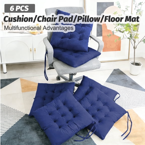 Set of 6 Cushions for Lounge Chairs - Cozy And Soft, Machine Washable with Straps, Providing Complete Back Support, Ideal for Patio Furniture, Outdoor Seating, And Versatile for Indoor/Outdoor Use.