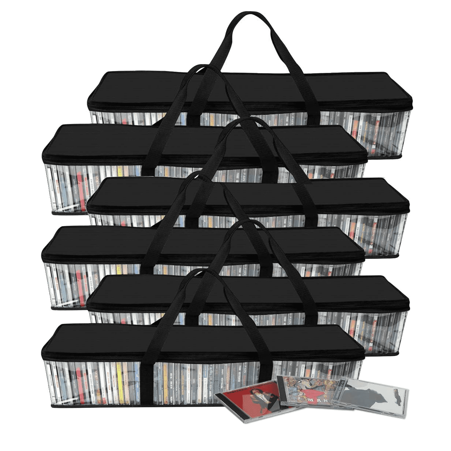 Set of 6 DVD Storage Bags Media Organizer Bag for DVDs, CDs, Blu Ray ...