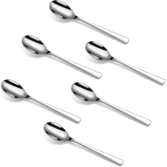 Set of 6 Demitasse Espresso Spoons, 4.53 Inches Food Grade 18/10 Stainless Steel Mini Coffee Teaspoons, Dishwasher Safe Small Stirring Spoons for Tea, Latte, Yogurt, Dessert