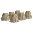 Set of 6 Empire Chandelier Lamp Shades Natural Wicker Weave Distressed