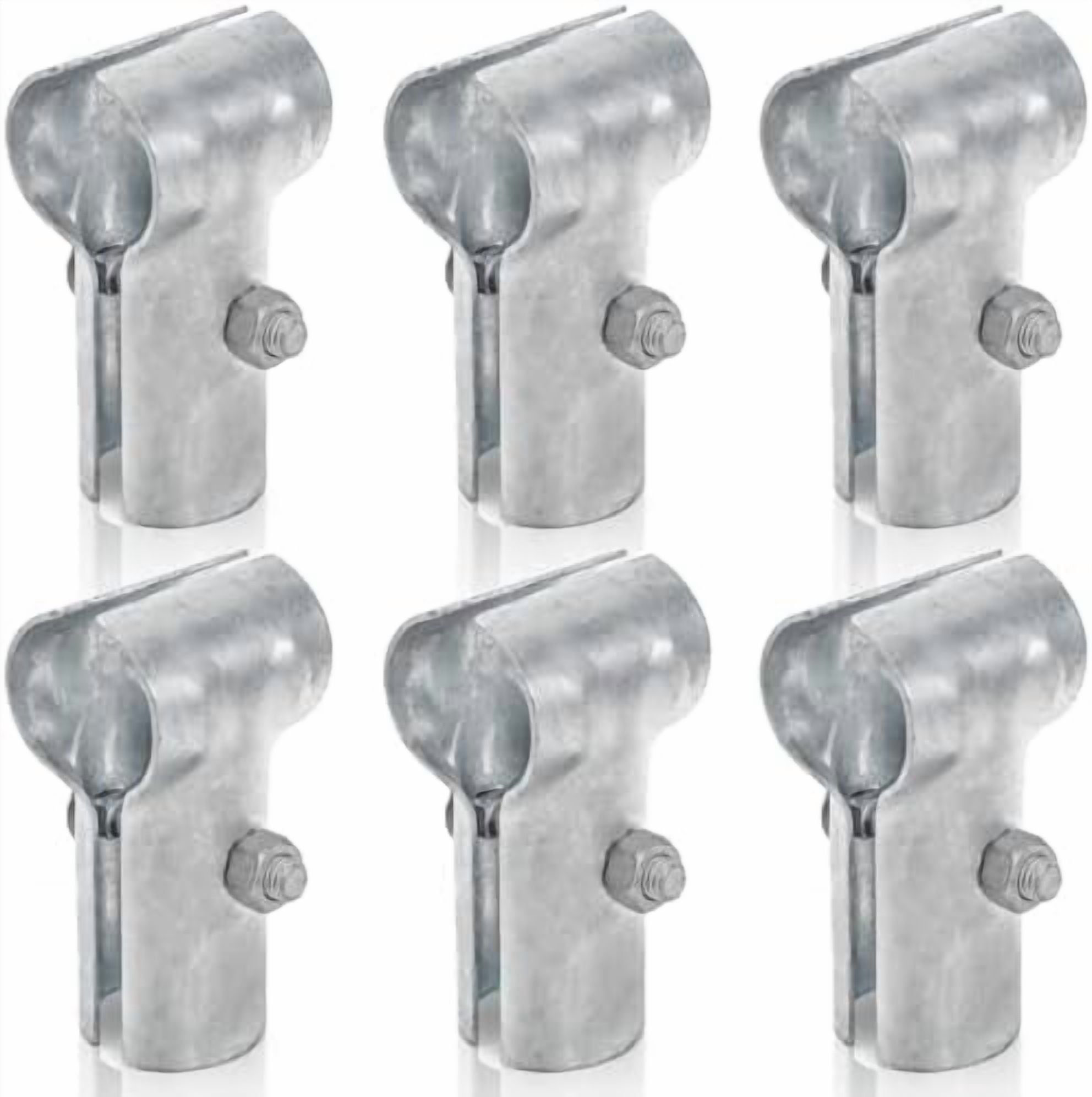 KINNAN T Clamp For Chain Link Fence - 1-3/8" Galvanized Steel Rail Connectors With Bolts (12 Pack)