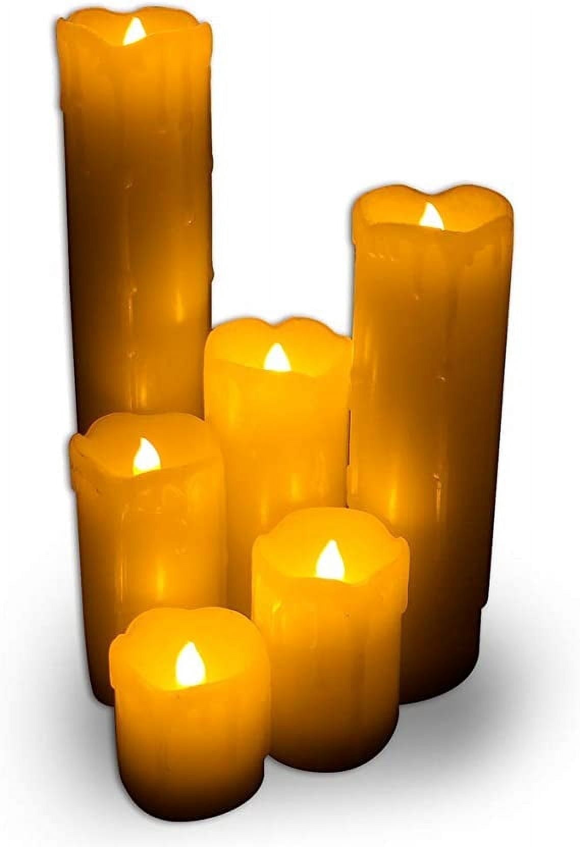 BlueDot Trading Flameless Tapered LED Candles - Set Of 2 With Realistic Dripping Wax & Flickering Flame, 9" Tall