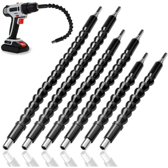 Set of 6, Flexible Drill Bit Extension Kits, DaKuan 11.8 Inch 9.8 Inch 7.8 Inch Different Sizes Flexible Screwdriver Shaft Easy Bendable Snake Driver Extender, 2 for Each Size