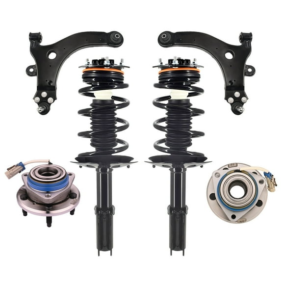 Set of 6 Front Lower Control Arm Ball Joint-Wheel Hub Bearing Assembly-Quick Complete Strut-Coil Spring Assembly For 2014-2016 Chevrolet Impala Limited