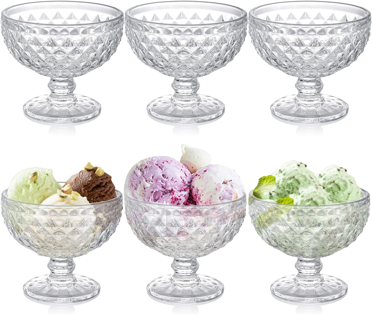 Amazon whole housewares ice cream sundae glasses set of 6