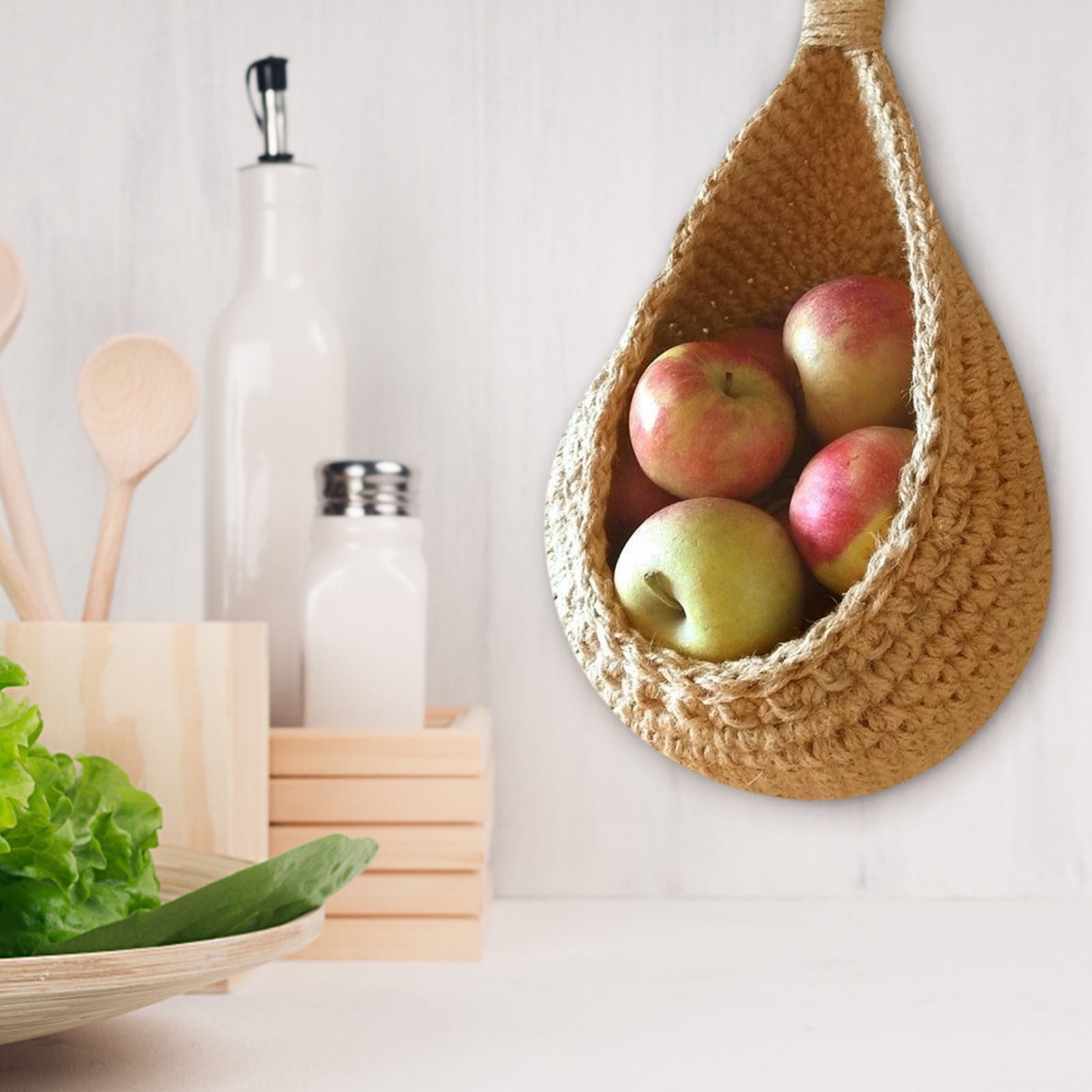 Set of 6 Hanging Wall Vegetable & Fruit Baskets with Beautiful Loops ...