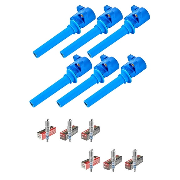 Set of 6 ISA High Performance Ignition Coils and 6 Motorcraft Spark Plugs Compatible with 1997-2011 Ford F-150, Ranger, Mustang 4.6L V8 Replacement for DG500