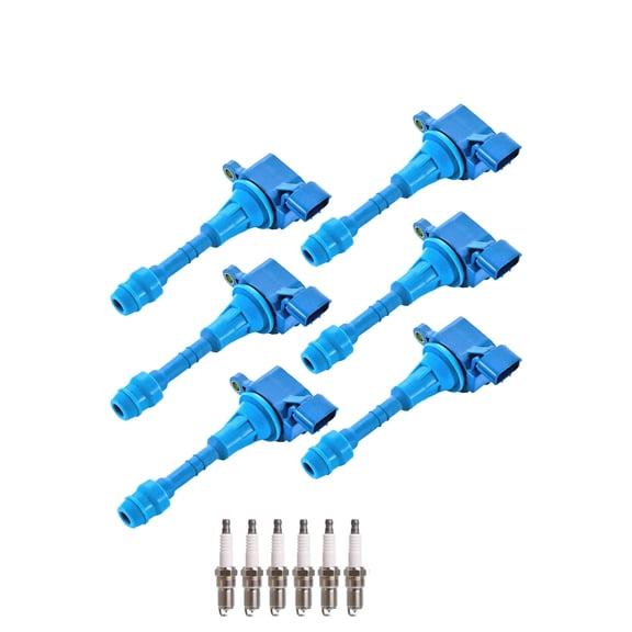 Set of 6 ISA High Performance Ignition Coils + 6 Spark Plugs #   Compatible with 2009-2016 Nissan Frontier PRO-4X Extended Cab Pickup 4-Door 4.0L 3954CC V6 Replacement for UF349