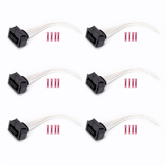 Set of 6 ISA Ignition Coil Connector for 2003-2011 Saab 9-3 2004-2009 Cadillac CTS SRX 2004-2006 Buick Rendezvous l4 V6 2.0L 2.5L 2.8L 3.0L 3.6L Replacement For S1582