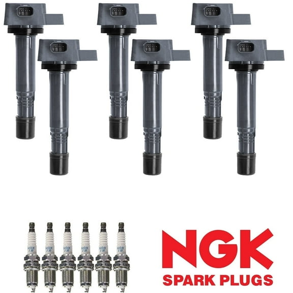 Set of 6 ISA Ignition Coil and NGK Spark Plugs Compatible with 2009-2014 Honda Ridgeline & Pilot 3.5L V6 2013-2015 Acura RDX 3.5L V6 Replacement for UF624