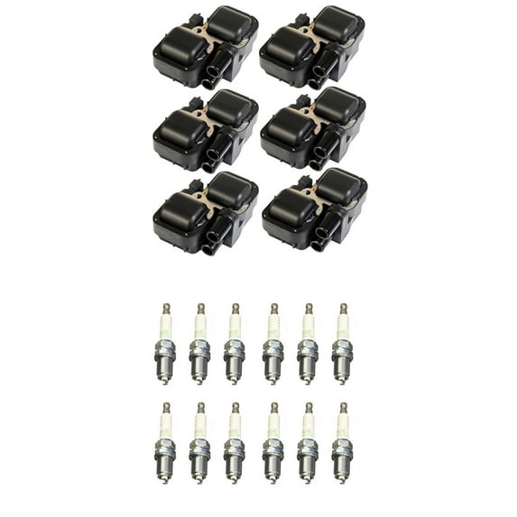 Set of 6 ISA Ignition Coils and 12 NGK Spark Plugs Compatible with 2000 Mercedes-Benz S500 Guard Sedan 4-Door 5.0L 4966CC V8 GAS SOHC Replacement for UF359