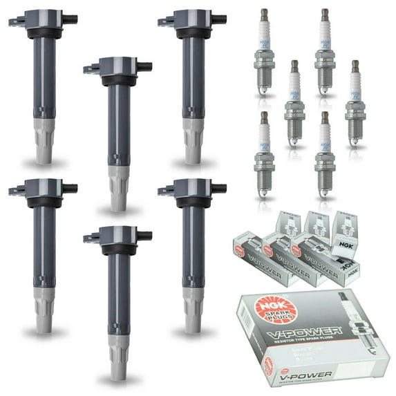 Set of 6 ISA Ignition Coils and 6 NGK Spark Plugs Compatible with 2006-2011 Dodge Magnum 3.5L Replacement for UF502