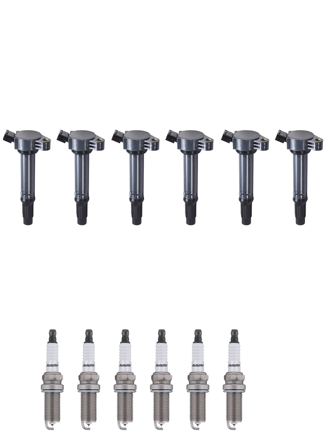 Set of 6 ISA Ignition Coils and 6 Autolite Spark Plugs for 20052021