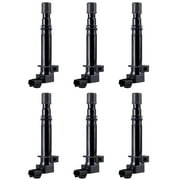 Set of 6 ISA Ignition Coils Compatible with 2000-2007 Dodge Dakota 4.7L 1999-2007 Jeep Grand Cherokee 4.7L 2002-2008 Dodge Ram 1500 3.7L Replacement for UF399 UF297 UF270