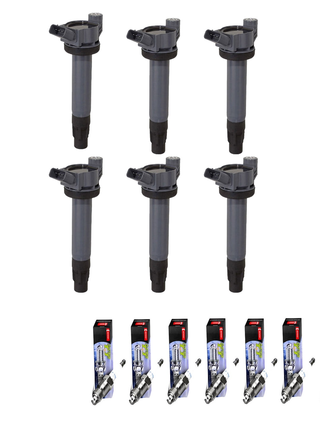 Set of 6 ISA Ignition Coils and 6 Denso Spark Plugs Compatible with 20062007 Toyota Highlander