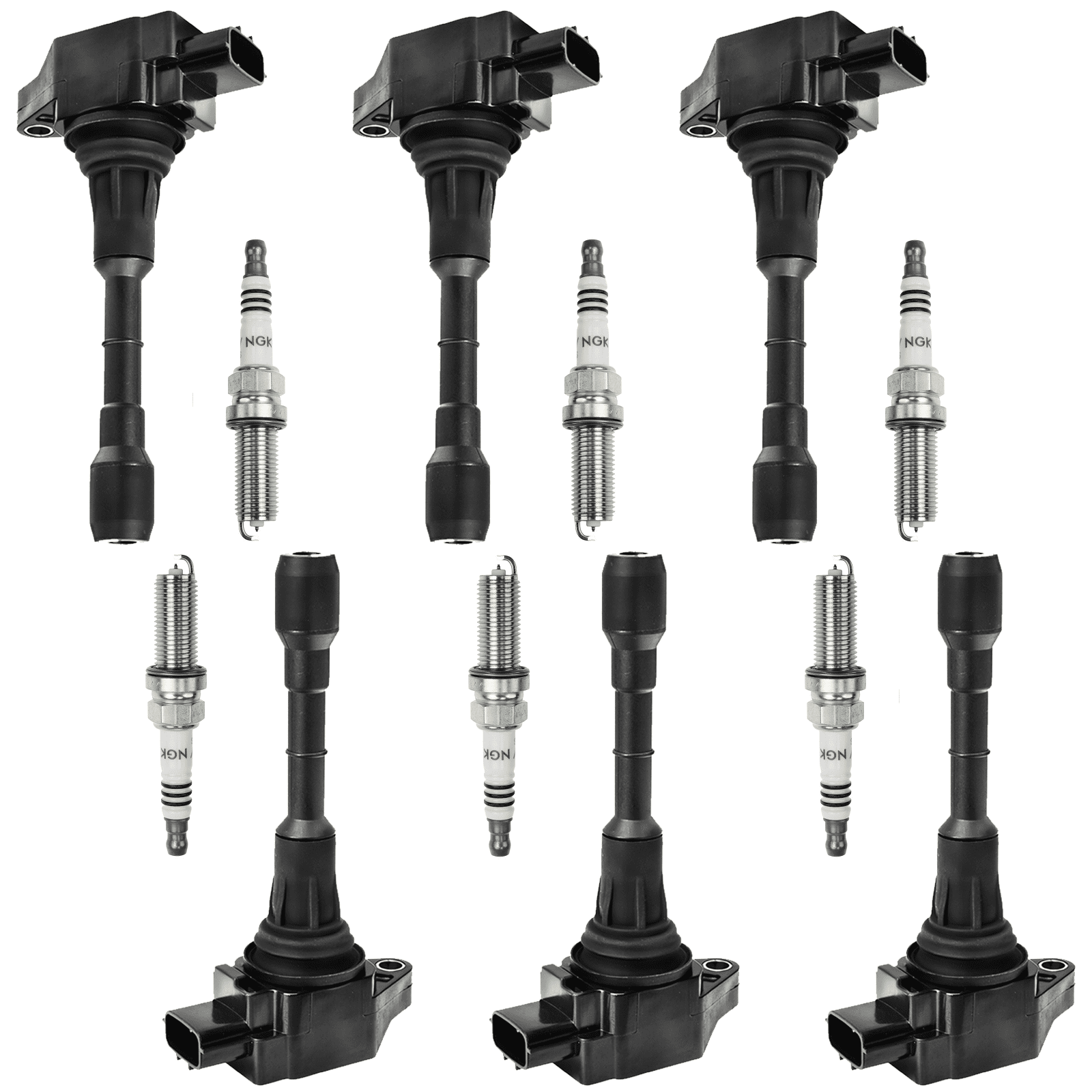 ISA Ignition Coils & Iridium Spark Plugs Pack, Compatible with Nissan ...