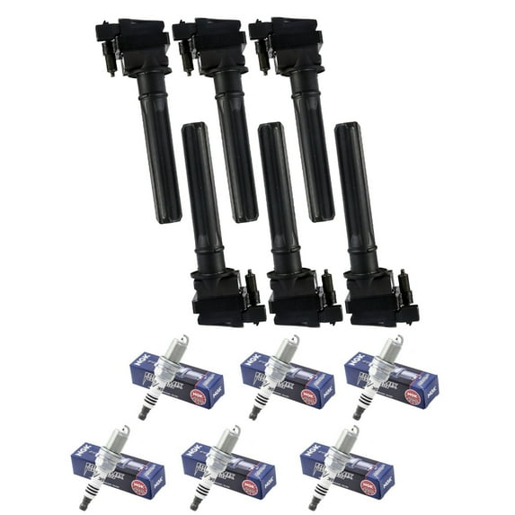 Set of 6 ISA Ignition Coils and 6 NGK Spark Plugs Compatible with 2002-2004 Chrysler Concorde Limited Sedan 4-Door 3.5L 3497CC 215Cu. In. V6 GAS SOHC Replacement For UF269