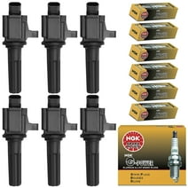 Set of 6 ISA Ignition Coils and 6 NGK Spark Plugs Compatible with 2006-2009 Chevrolet Trailblazer 4.2L 256Cu. In. l6 2007-2012 GMC Canyon 3.7L 3654CC 223Cu. In. l5 Replacement for UF497