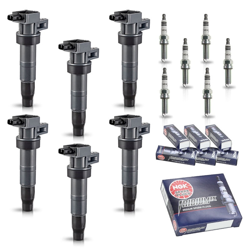 ISA 6 Ignition Coil and NGK Spark Plug Compatible with Hyundai Kia Azera Genesis Coupe Santa Fe XL Cadenza K900 Sedona Sorento 3.3L 3.5L 3.8L V6 Replacement for UF546 C15442 73013C010 93175
