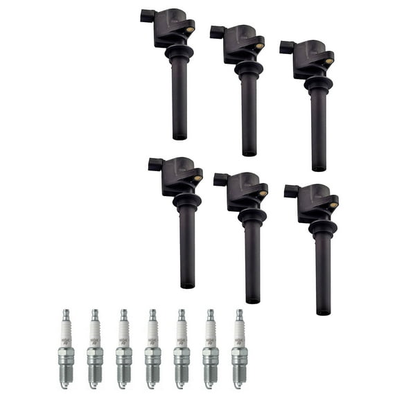Set of 6 ISA Ignition Coils and 6 Spark Plugs Compatible with 2001-2004 Mazda Tribute DX Sport Utility 4-Door 3.0L 2968CC 181Cu Replacement for FD502