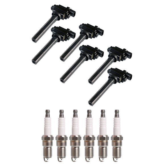 Set of 6 ISA Ignition Coils and 6 Spark Plugs Compatible with Chevrolet Tracker 2000-2003 Base Sport Utility 4-Door 2.0L 122Cu. In. l4  Replacement for UF237