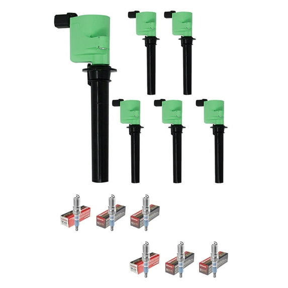 Set of 6 ISA Professional Ignition Coils and 6 Motorcraft Spark Plugs Compatible with 1997-2011 Ford F-150, Ranger, Mustang 4.6L V8 Replacement for DG500