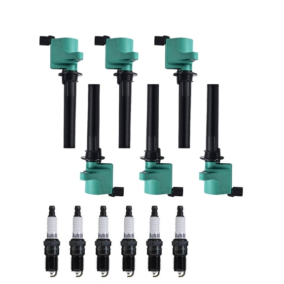 Set of 6 ISA Professional Ignition Coils and 6Spark Plugs Compatible with 2004-2006 Mazda MPV ES Mini Passenger Van 4-Door 3.0L Replacement for FD502