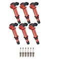 thumbnail image 1 of Set of 6 ISA Red Ignition Coils + 6 Spark Plugs Compatible with 2004-2008 Dodge Durango SLT Sport Utility 4-Door 3.7L 226Cu. In. V6 Replacement for UF270, 1 of 4
