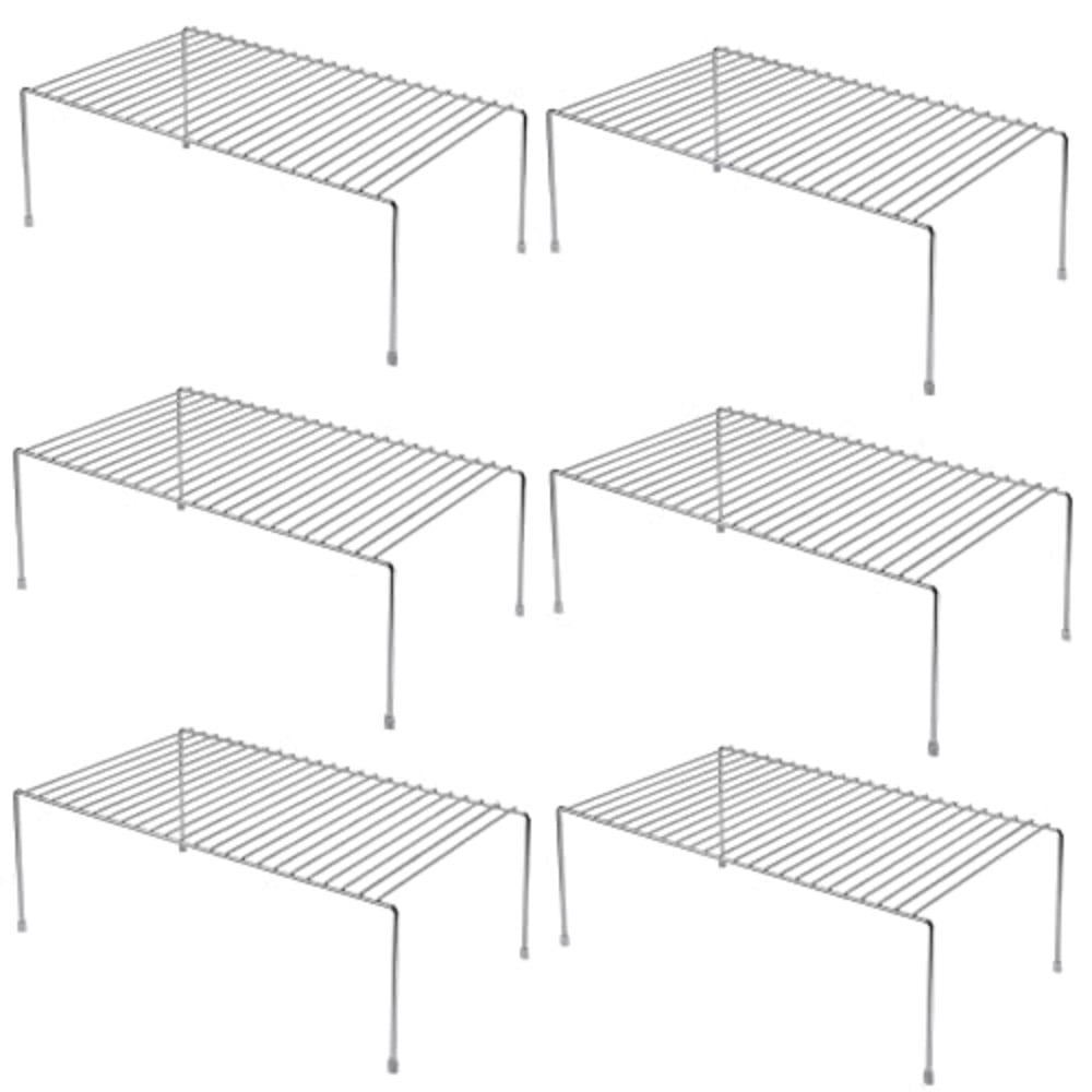 Freezer Risers Set of 6 Large 15.7 x 9.4 Inch Kitchen Cabinet Organizer Shelf Wire ...