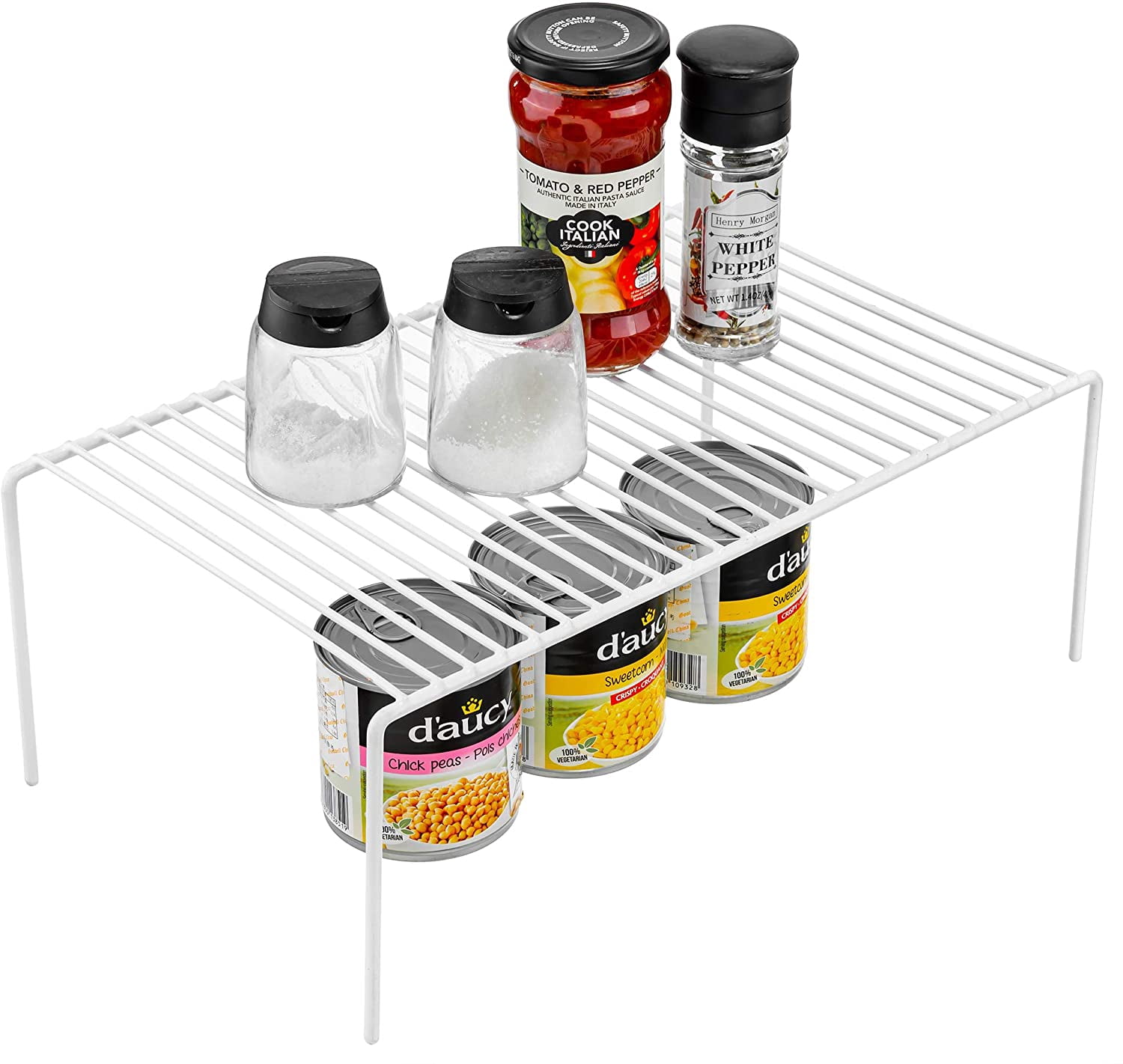 Freezer Risers Set of 6 Large (15.7 x 9.4 Inch) Kitchen Cabinet Organizer Shelf, Wire ...
