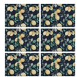 thumbnail image 1 of Set of 6 Lemon Placemats, Flax Linen Machine Washable Table Mats, Wrinkle Free and Heat Resistant with Fresh Yellow Fruit Design for Bright Summer Homes, 1 of 5
