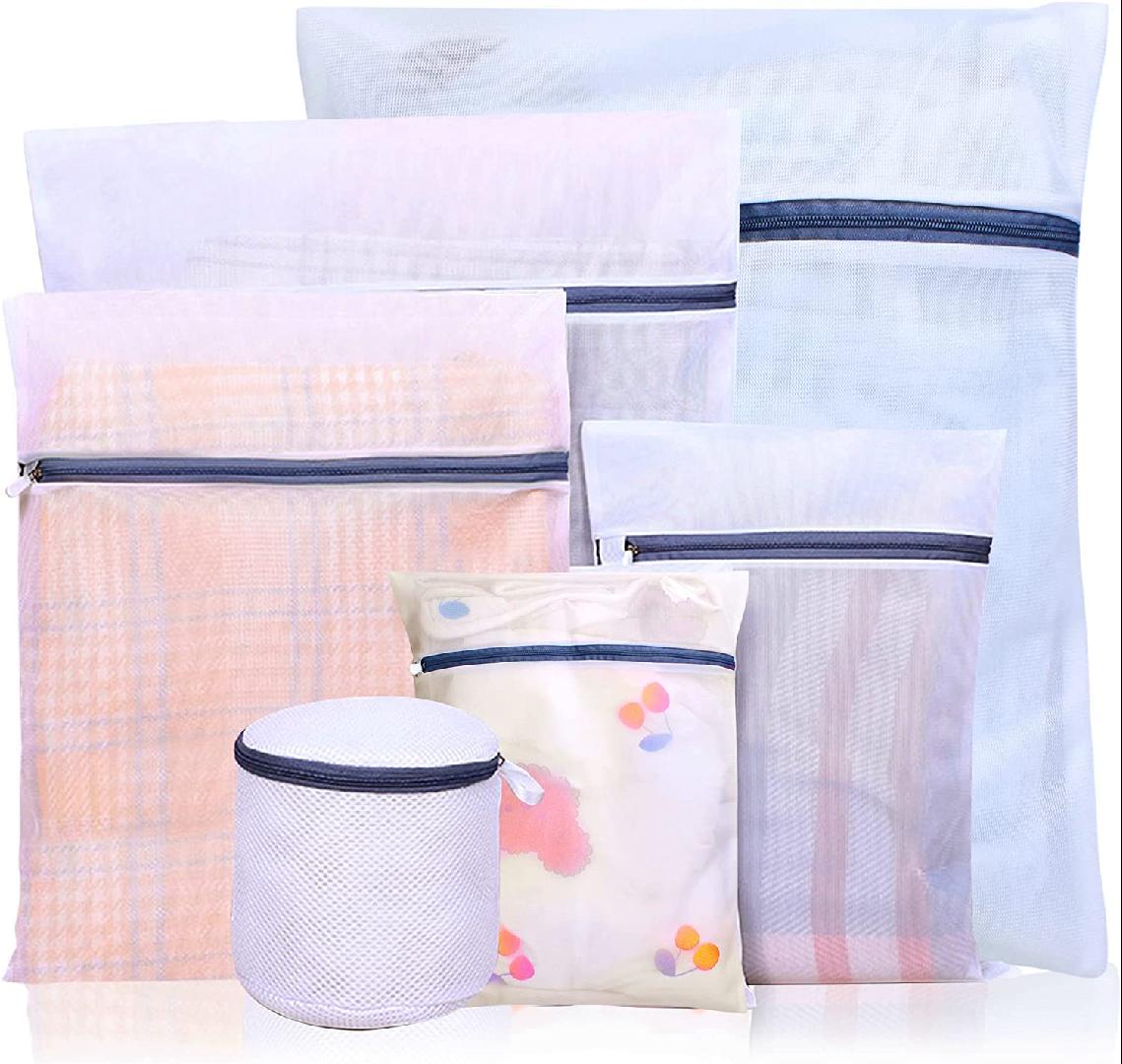 Set of 6 Mesh Laundry Bags for Delicates, Reusable Lingerie Mesh Bag