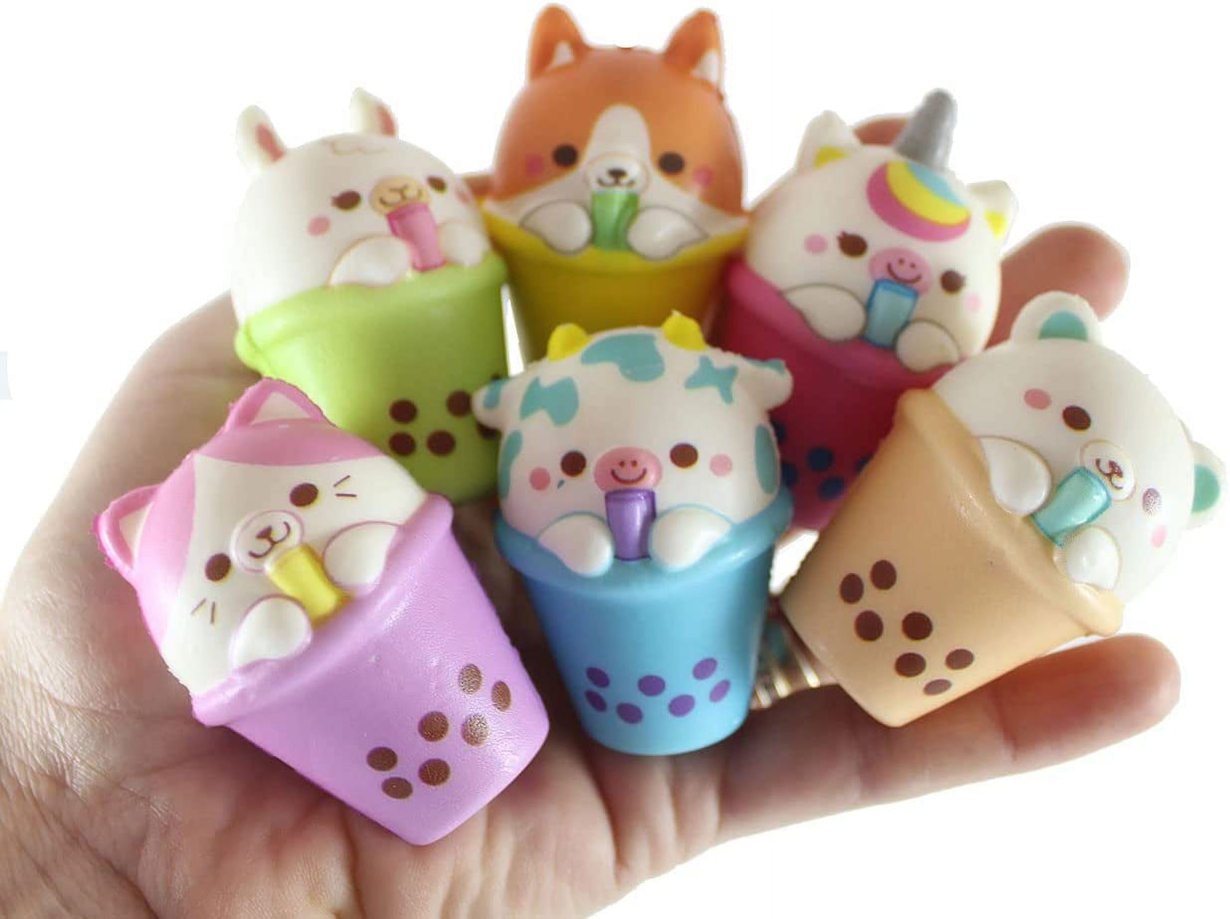 Set of 12 Axolotl Mochi Squishy Animals - Kawaii - Cute Individually Boxed Wrapped Toys - Sensory, Stress, Fidget Party Favor Toy