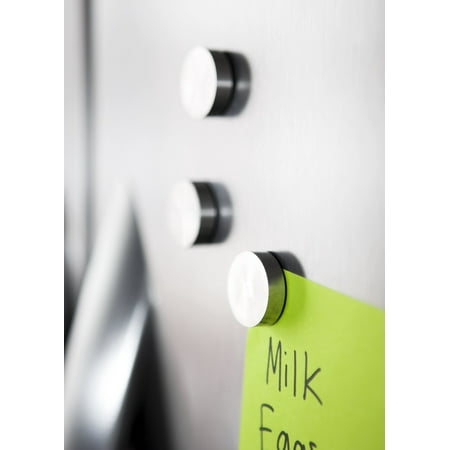 Set of 6 Modern Stainless Steel Round Magnets Perfect Silver Fridge Magnets, Office Magnets, Dry Erase Board Magnets, Refrigerator Magnets, Stainless Steel Refrigerator Magnets, Dry Erase Magnets