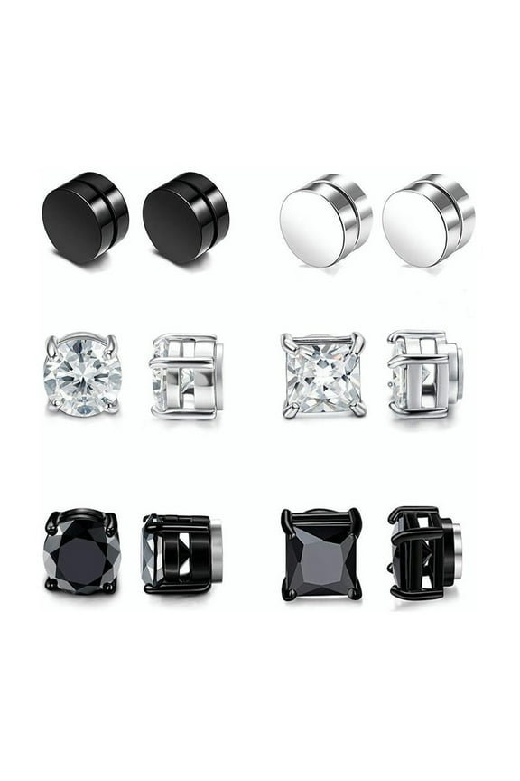 Set 6 Pairs Earrings Fake Piercing and Magnetic Piercings Earrings