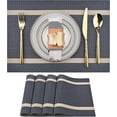 thumbnail image 1 of Set of 6 Placemats,PVC Dining Table Woven Vinyl Non-Slip Washable Cloth Heat Resistant Place Mats for Farmhouse Kitchen Decor Insulation Square Plate Mat, 1 of 8